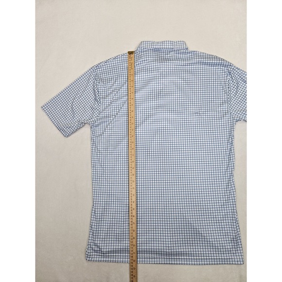 Collars and Co Polo Shirt Men's 2XL Blue Checkered Button Stretch Performance - Picture 5 of 7